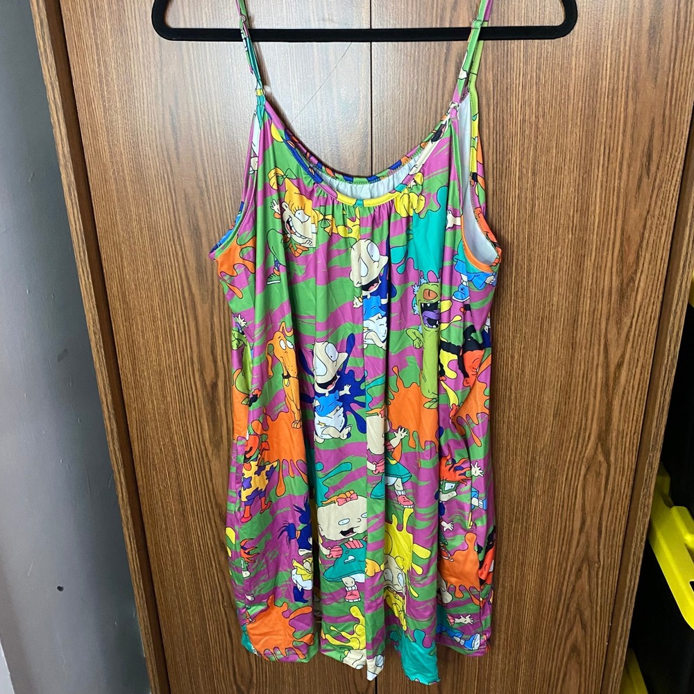 Nickelodeon Rugrats Graphic Romper Women 3XL Multicolor Cartoon Print Mini
